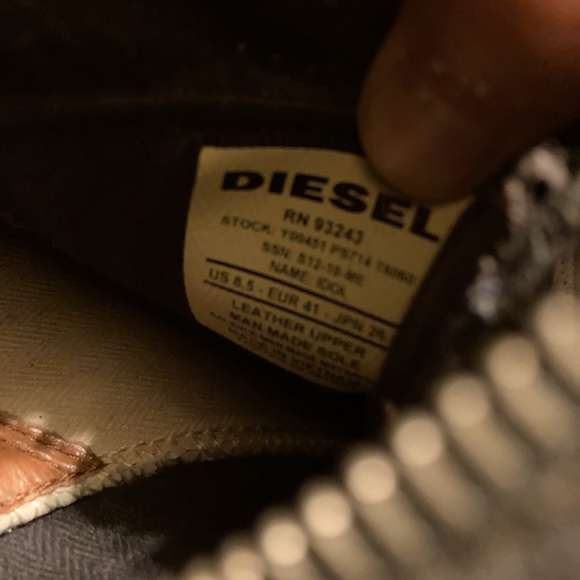 Men’s Diesel Idol Zip Shoes Size 8.5 - Picture 6 of 6